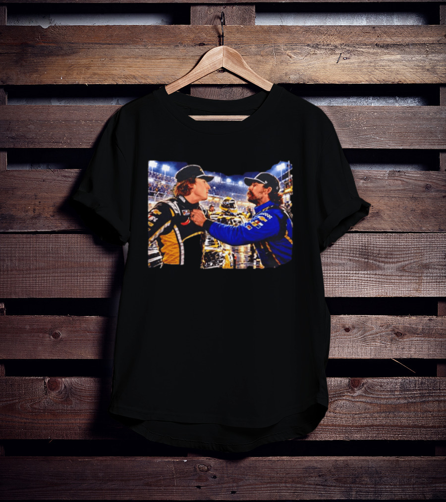 Ryan Blaney Carson Hocevar Confrontation NASCAR Race Night Scene T-Shirt
