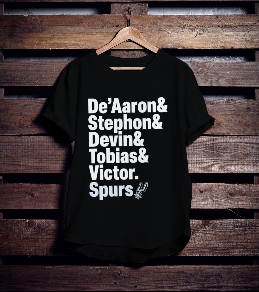 San Antonio Spurs De'Aaron Stephon Devin Tobias Victor Lineup 2026 T-Shirt