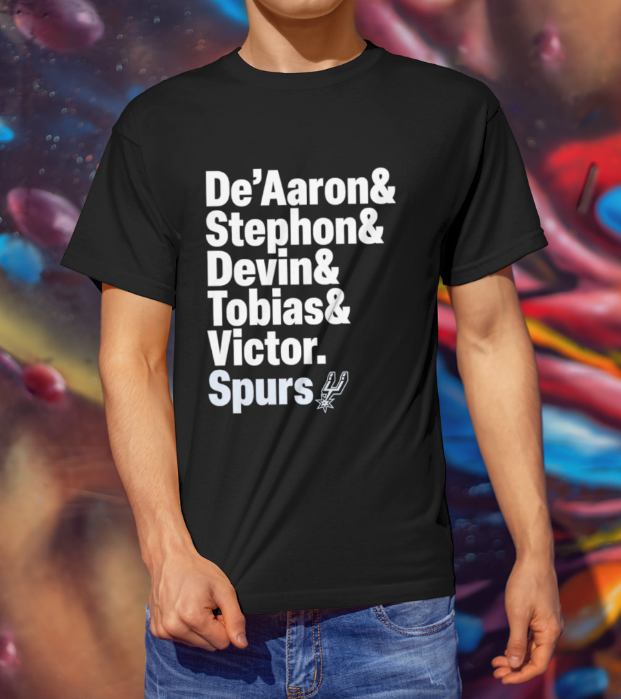 San Antonio Spurs De'Aaron Stephon Devin Tobias Victor Lineup 2026 T-Shirt