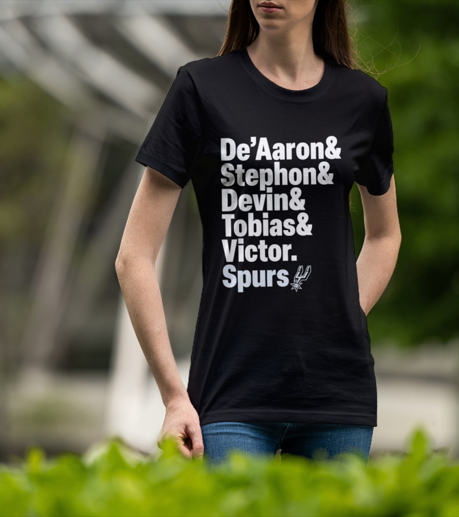 San Antonio Spurs De'Aaron Stephon Devin Tobias Victor Lineup 2026 T-Shirt