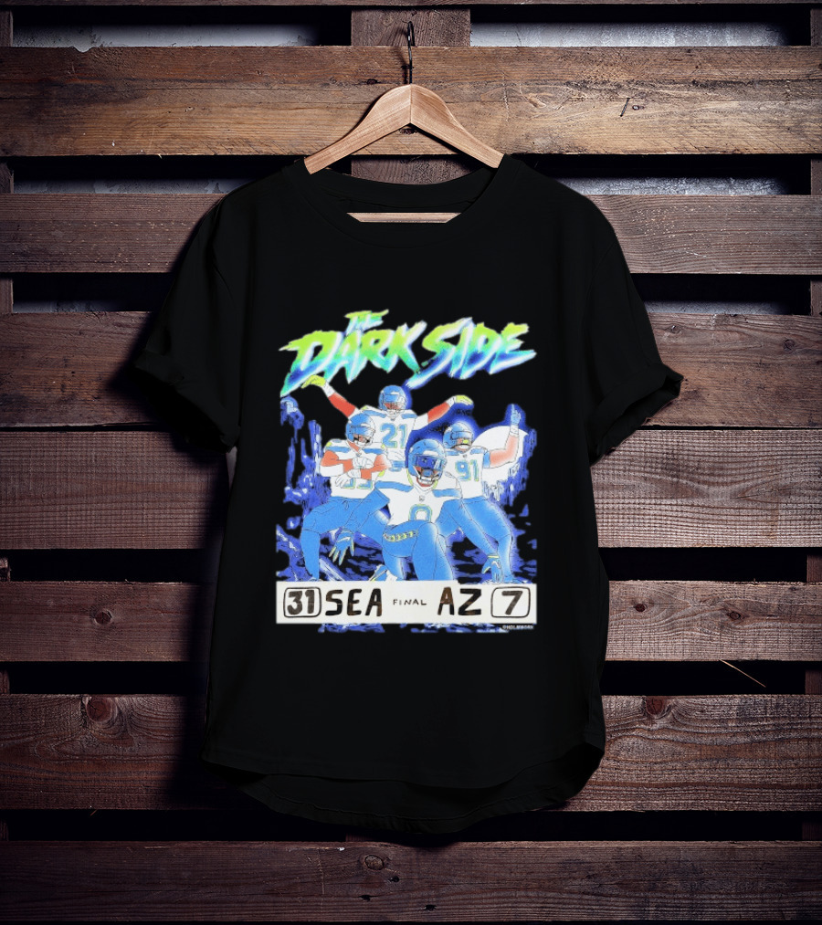 The Dark Side Seattle 31 Arizona 7 Final Score Players Celebration T-Shirt