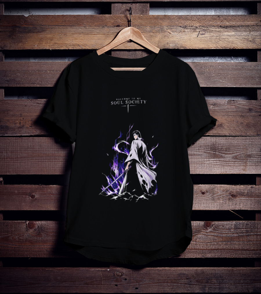 Sosuke Aizen Welcome To My Soul Society Sword Character Purple Aura T-Shirt