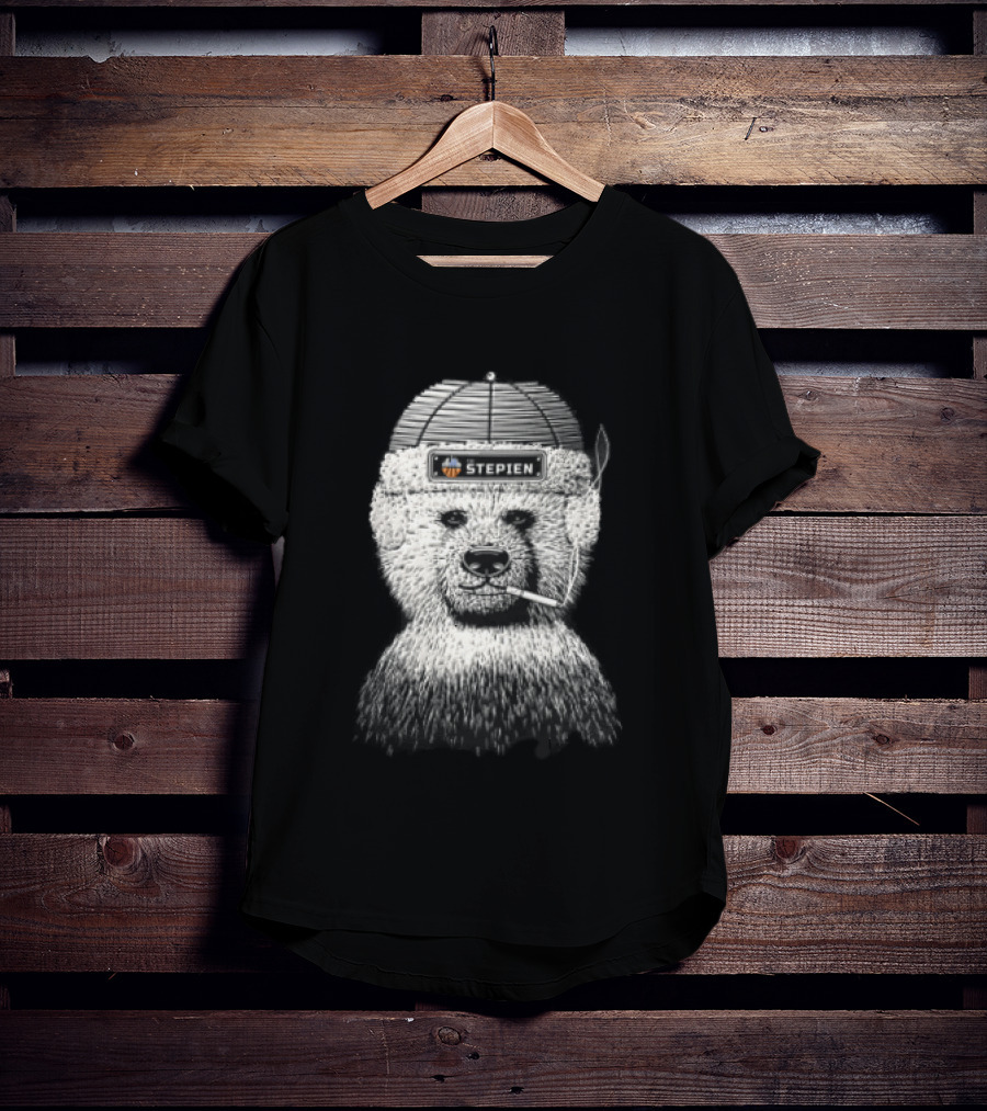 The Stepien Bear Wear Hat Smoking Cigarette T-Shirt