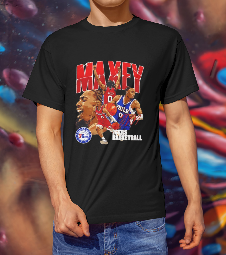 Tyrese Maxey Philadelphia 76ers Collage T-Shirt