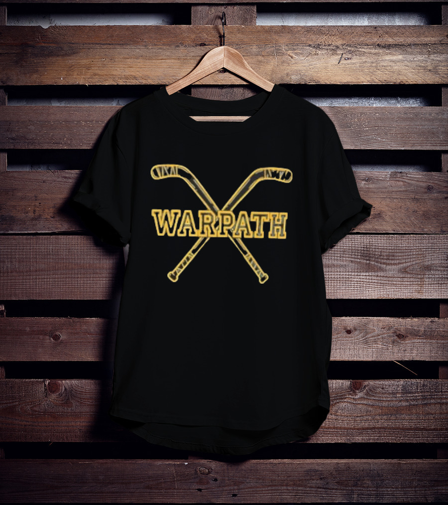 Warpath Buffalo Crew Crossed Hockey Sticks Vintage Sports T-Shirt