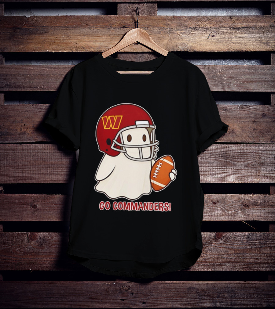 Washington Commanders Halloween Ghost Football Go Commanders 2026 T-Shirt