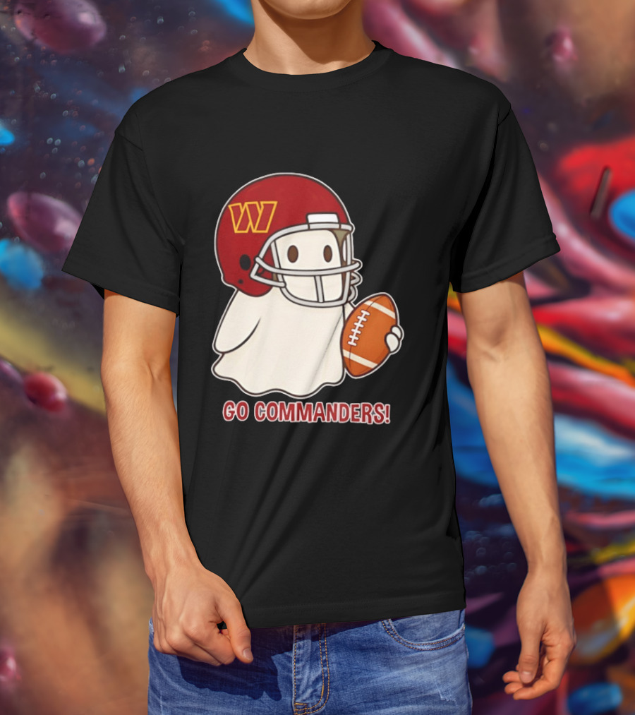 Washington Commanders Halloween Ghost Football Go Commanders 2026 T-Shirt