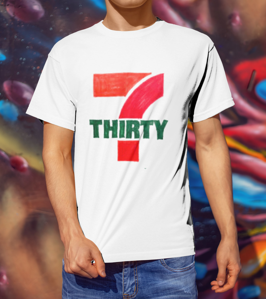 Asspizza Store 7 Thirty Hand Drawn Red Green Number T-Shirt