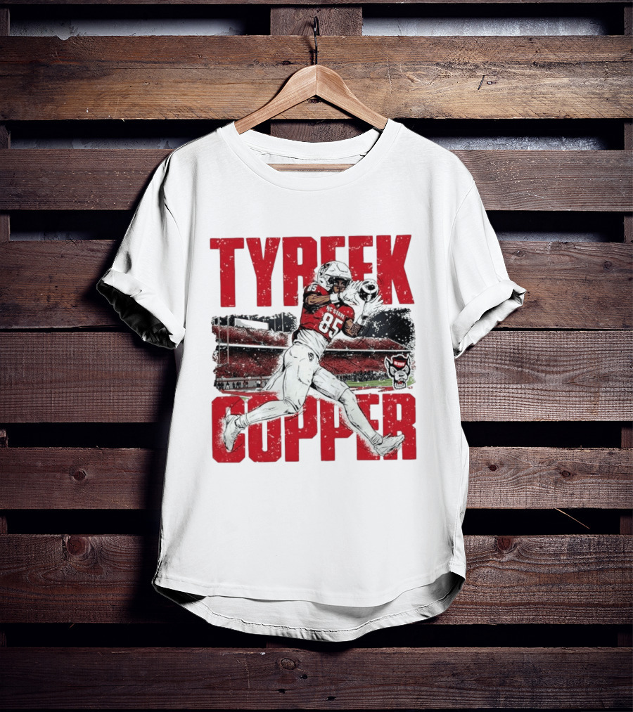 NCAA Football NC State Wolfpack Tyreek Copper Catching Highlight Caricature T-Shirt