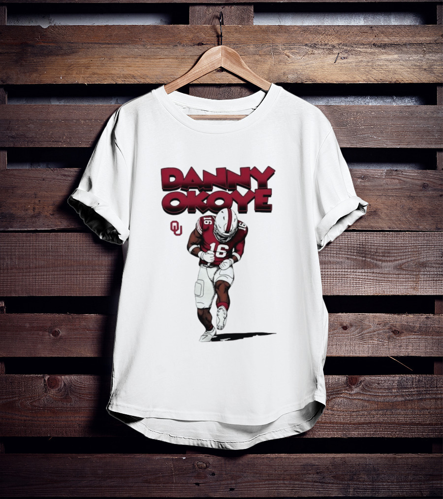 NCAA Football Oklahoma Sooners No 16 Danny Okoye Caricature OU T-Shirt