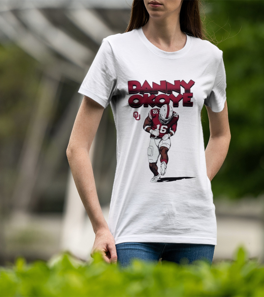 NCAA Football Oklahoma Sooners No 16 Danny Okoye Caricature OU T-Shirt