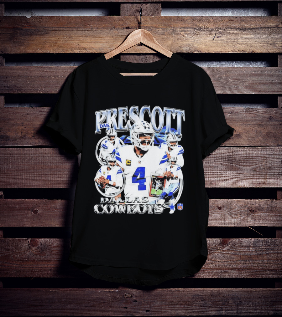 Dak Prescott Dallas Cowboys NFL Quarterback Collage T-Shirt