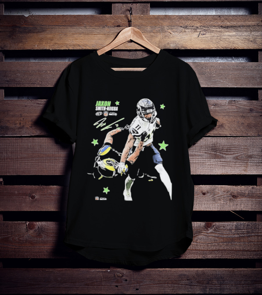 Jaxon Smith Njigba Seattle Seahawks NFL Vs LA Rams Football Art Star Player 11 T-Shirt