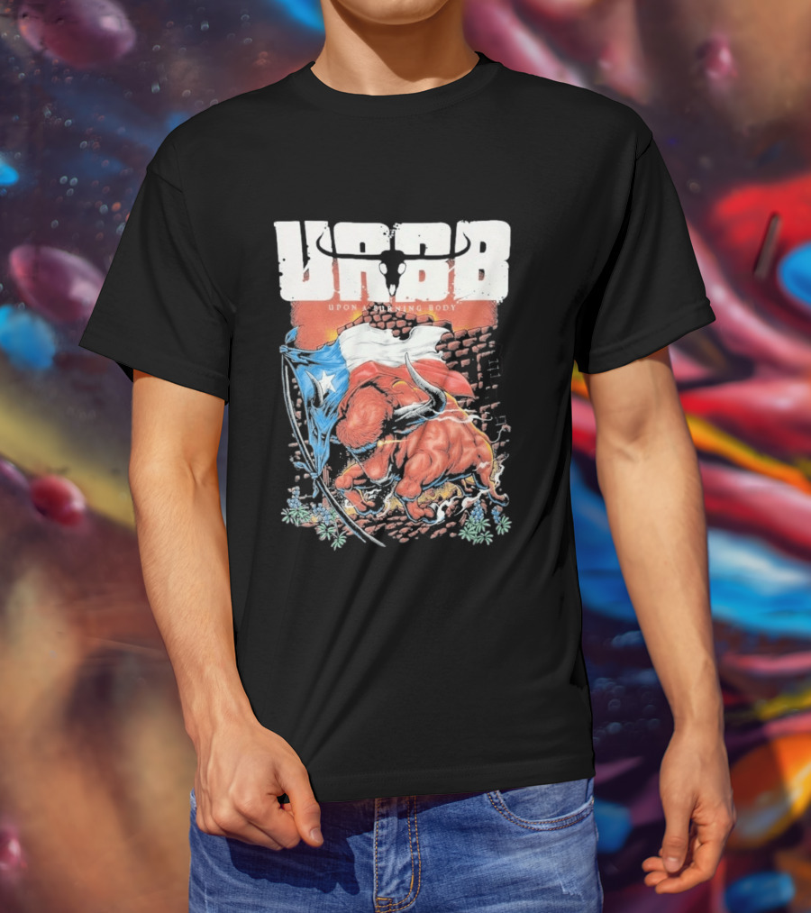 Upon A Burning Body URBB Bull Flag Texas T-Shirt