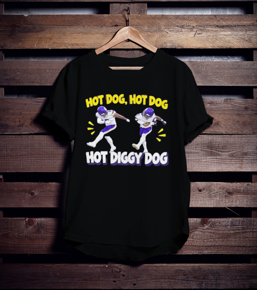 Hot Dog Hot Dog Hot Diggity Dog Minnesota Vikings Player Dance Celebration T-Shirt