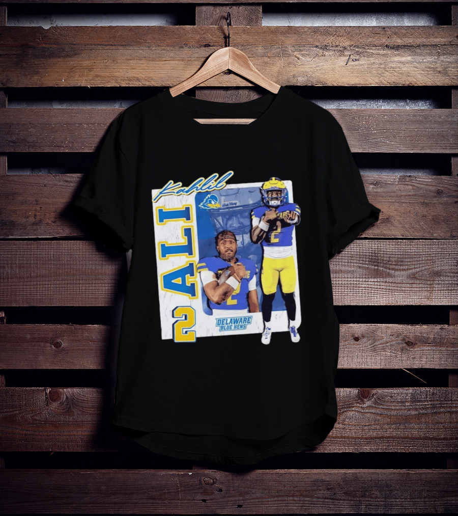 Kahlil Ali Delaware Blue Hens Football No 2 Collage T-Shirt