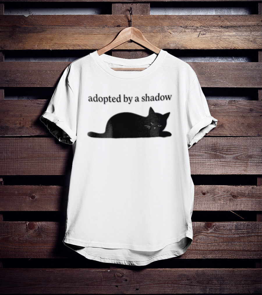 Adopted By A Shadow Sleeping Black Cat T-Shirt