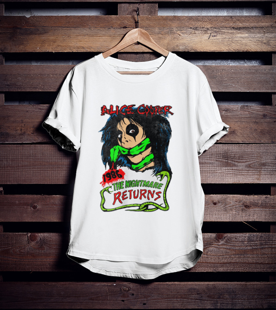 Alice Cooper The Nightmare Returns 1986 Constrictor Raglan T-Shirt
