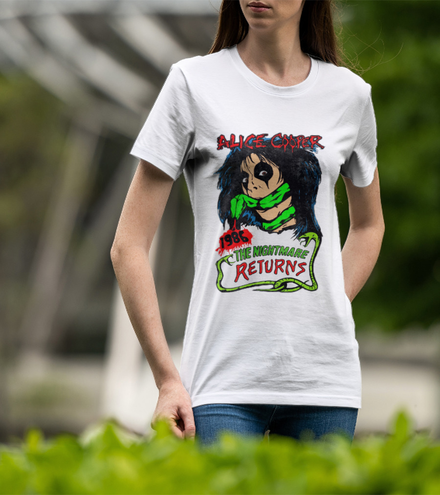 Alice Cooper The Nightmare Returns 1986 Constrictor Raglan T-Shirt