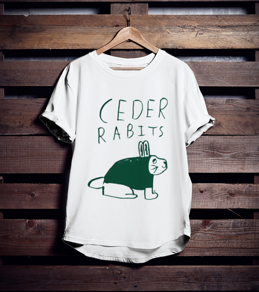 Cedar Rapids Ceder Rabits Playful Drawing T-Shirt