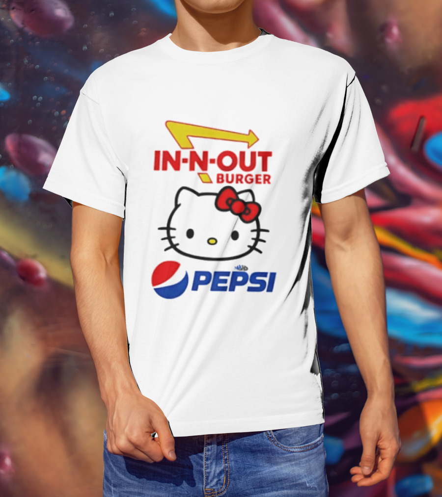 Hello Kitty Sanrio In N Out Burger Pepsi Collaboration T-Shirt