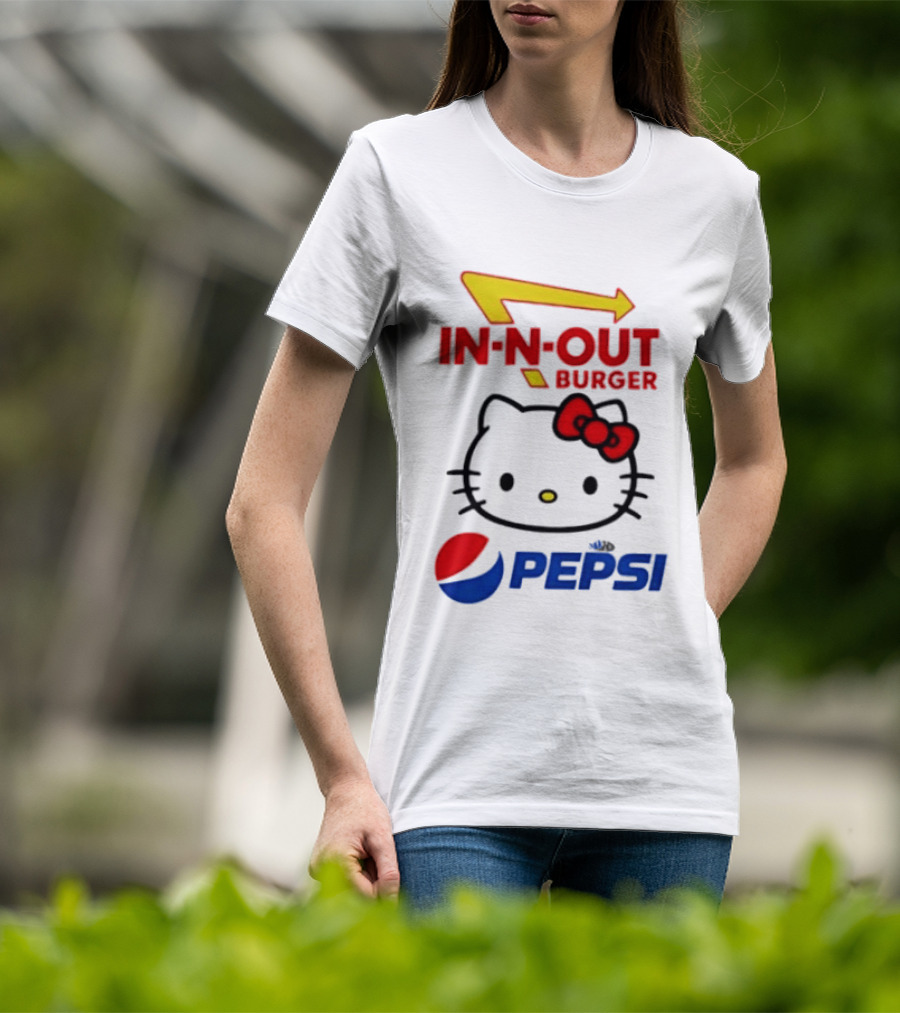 Hello Kitty Sanrio In N Out Burger Pepsi Collaboration T-Shirt