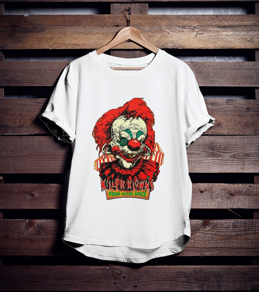 Killer Klowns From Outer Space Creepy Clown Art Red Nose Costume T-Shirt