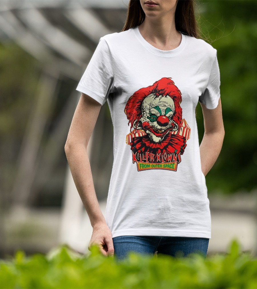 Killer Klowns From Outer Space Creepy Clown Art Red Nose Costume T-Shirt