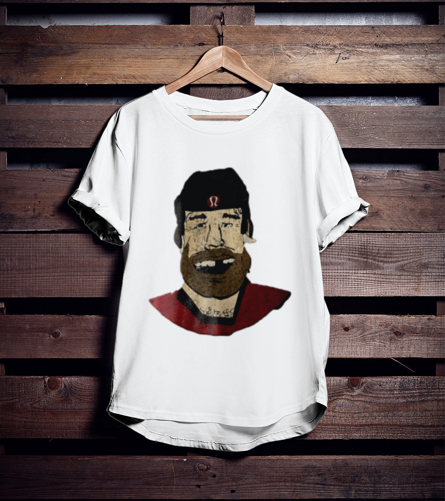 Lululemon Brent Burns Cartoon Hockey Player Missing Teeth T-Shirt