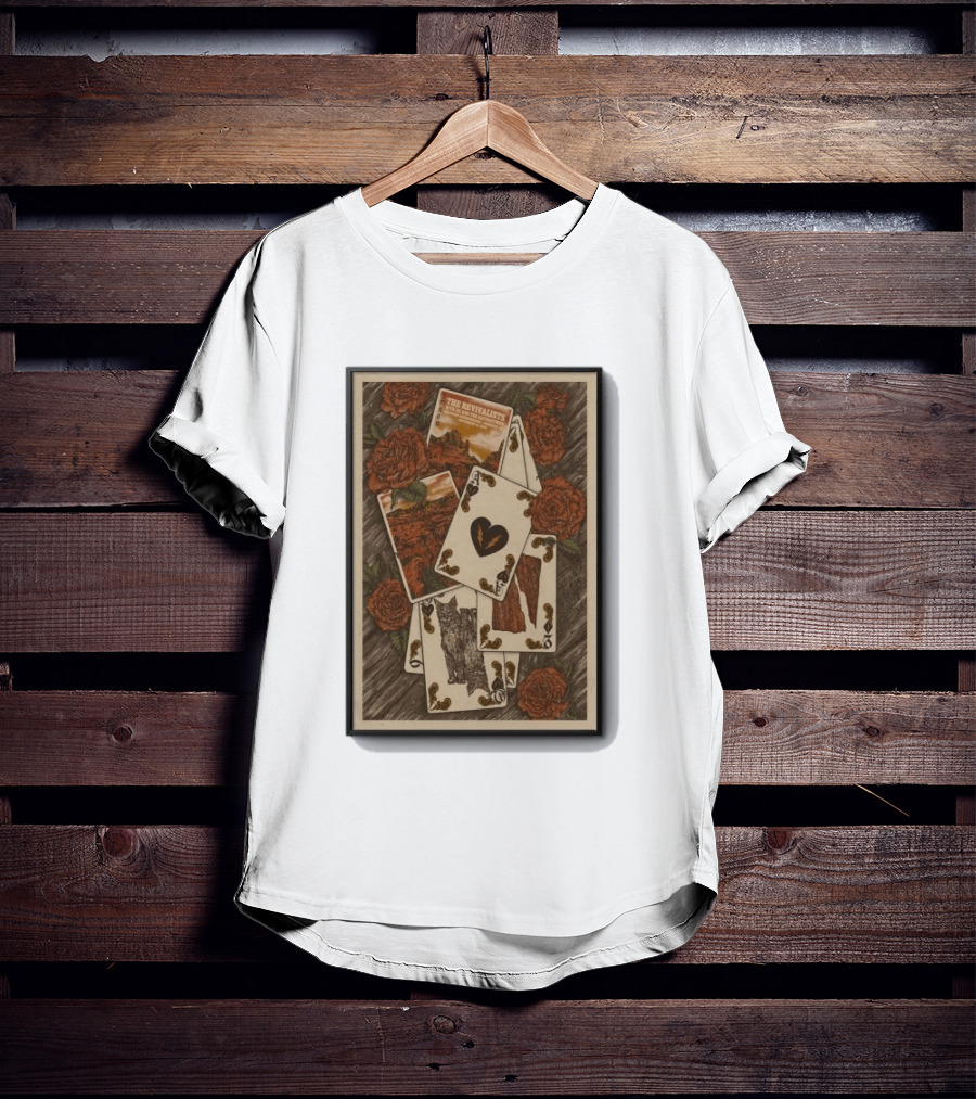 The Revivalists Red Rocks Amphitheatre Playing Cards Floral Art 9 25 2026 T-Shirt