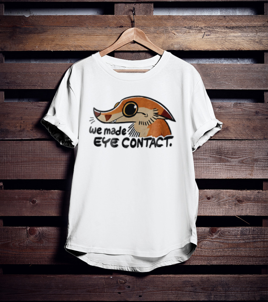 We Made EYE Contact Cartoon Orange Long Snouted Creature T-Shirt