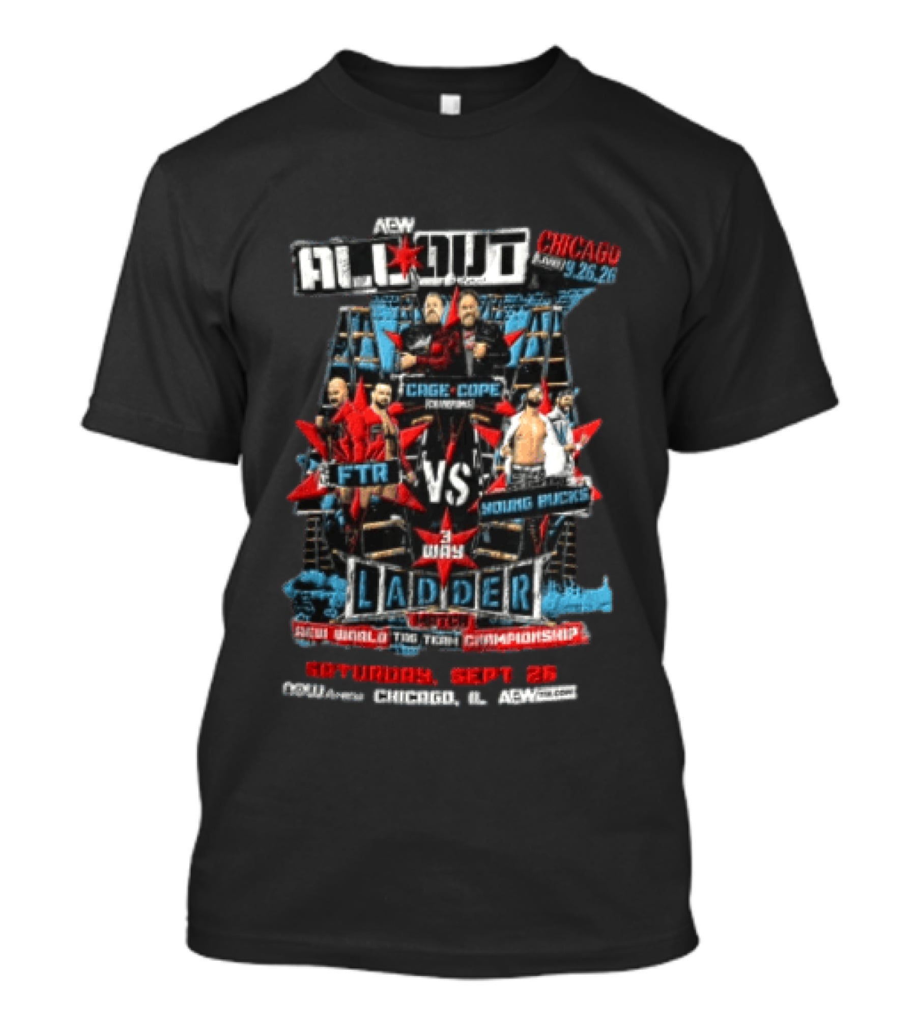 AEW All Out Chicago FTR Vs Young Bucks 3 Way Ladder Match September 25 T-Shirt
