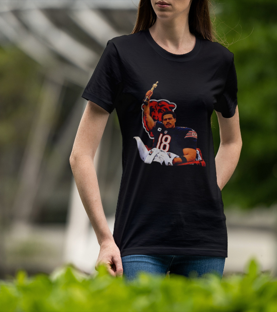 Caleb Williams Chicago Bears Oscar Meme Insight With Iconic Pose And Team Concept T-Shirt