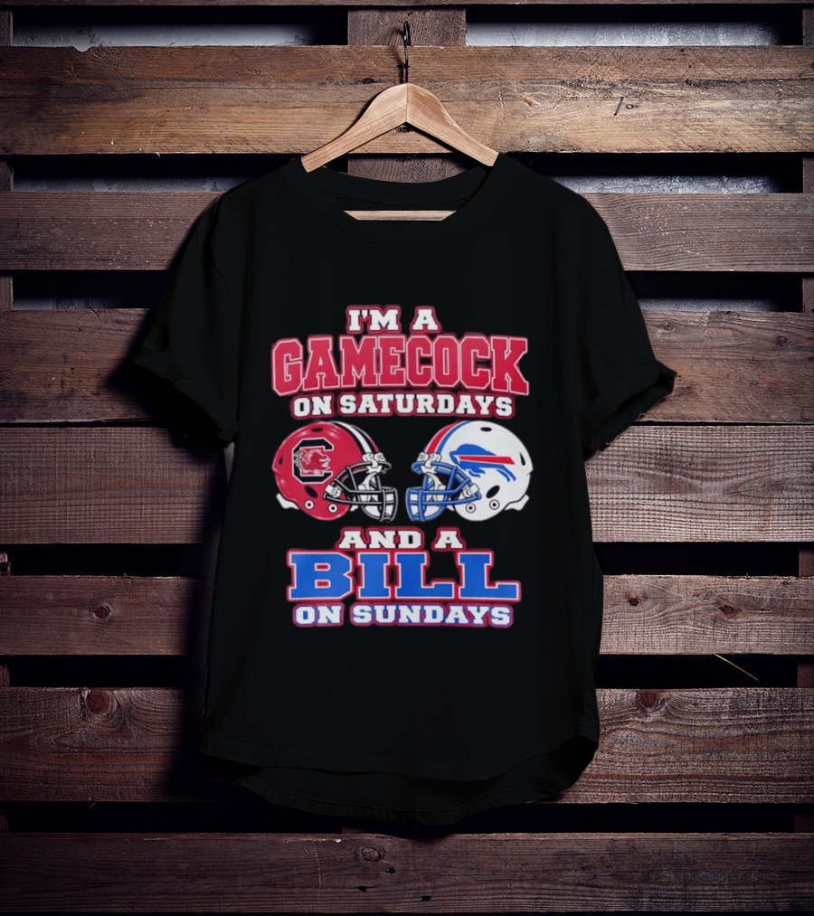 I'm A Gamecock On Saturdays And A Bill On Sundays Football Helmets T-Shirt