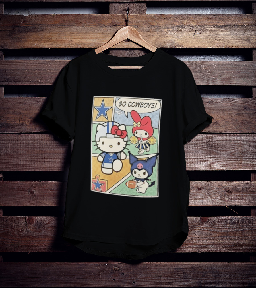 Dallas Cowboys Hello Kitty My Melody Kuromi Go Cowboys Comic T-Shirt