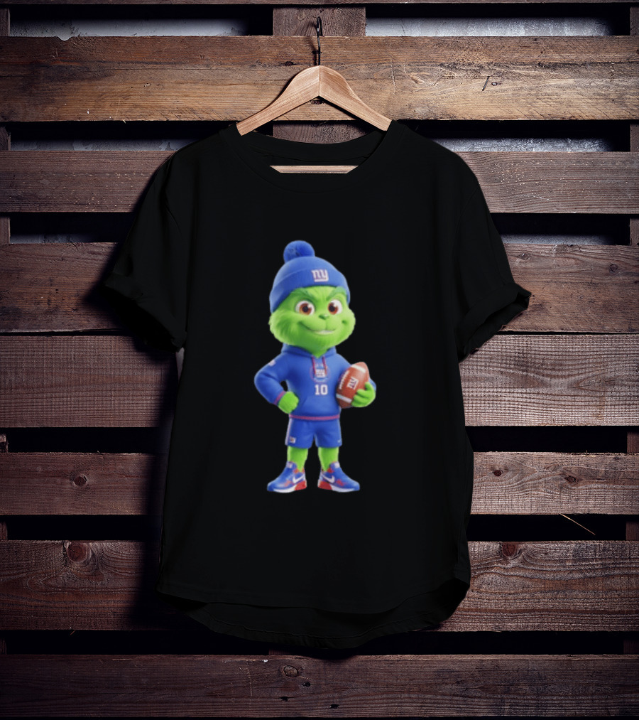 Grinch New York Giants Football 10 3D Cartoon T-Shirt