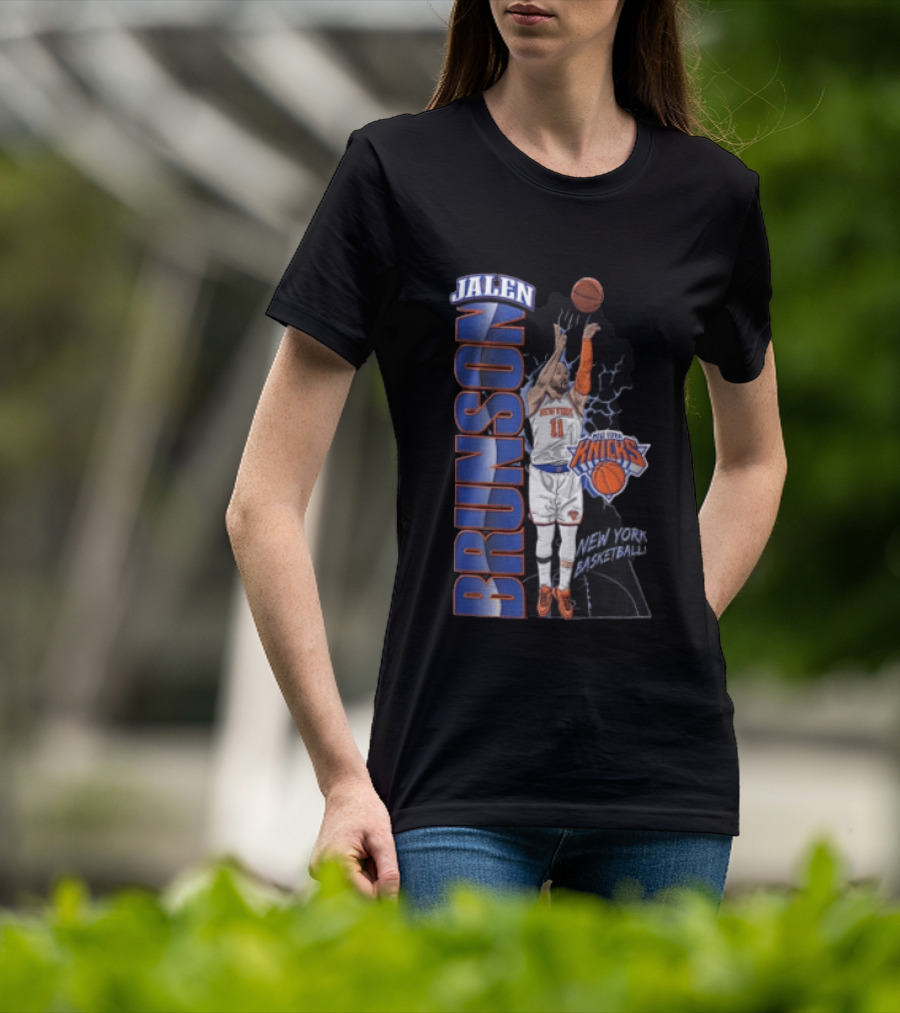 New York Knicks Jalen Brunson Shooting Basketball Player Knicks Basketball T-Shirt
