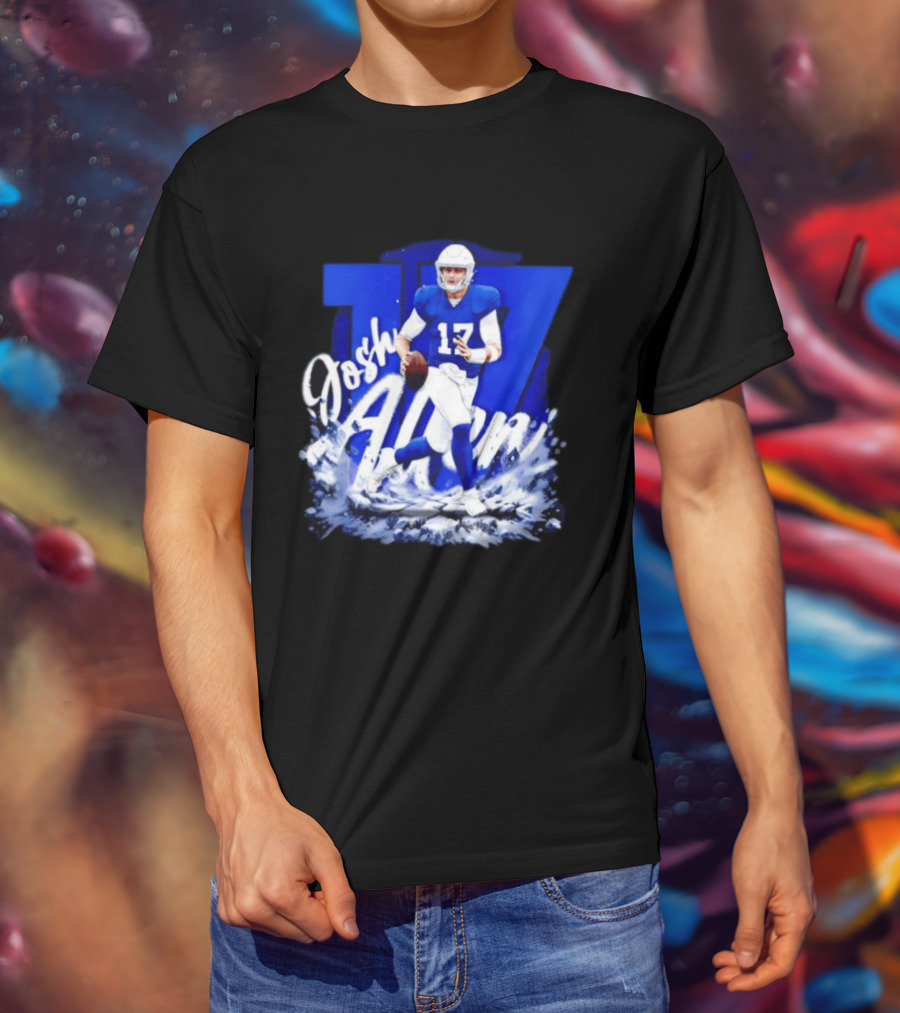 Josh Allen 17 Buffalo Bills Football Player Action T-Shirt