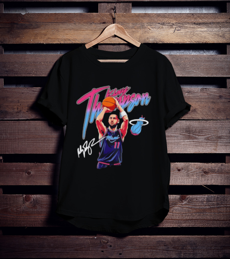Klay Thompson Miami Heat Basketball Player Number 11 Signature T-Shirt