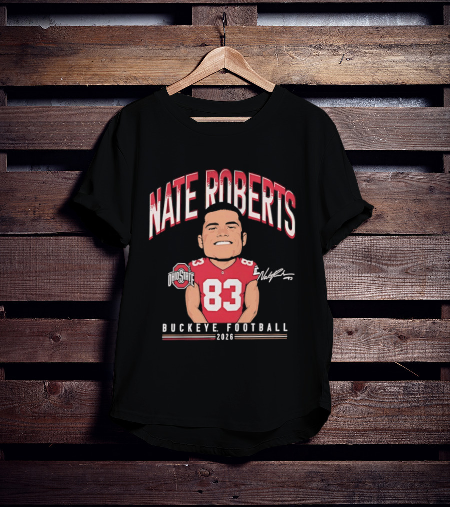 Nate Roberts Ohio State Buckeyes Football 2023 Caricature 83 T-Shirt