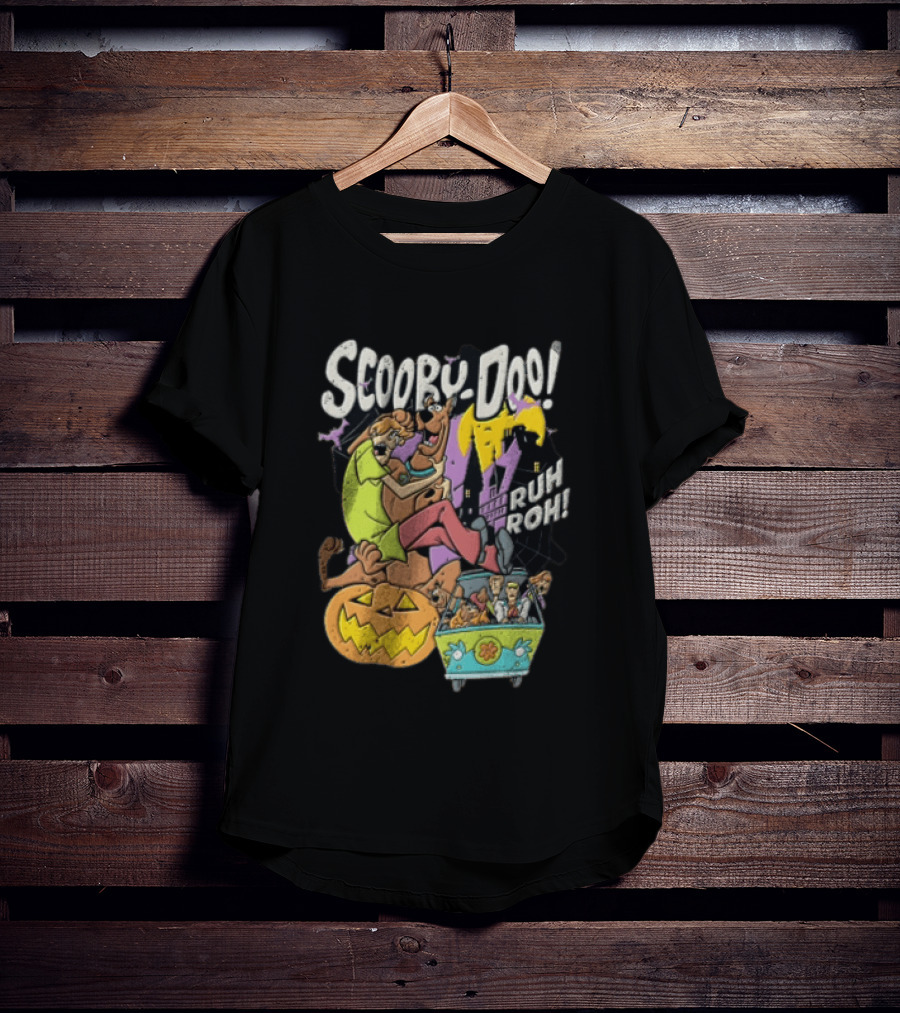 Scooby Doo Ruh Roh Shaggy Haunted House Pumpkin Mystery Machine T-Shirt