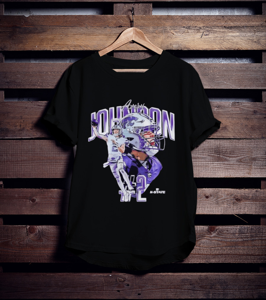 Kansas State Wildcats No 2 Avery Johnson NCAA Football Caricature K State T-Shirt