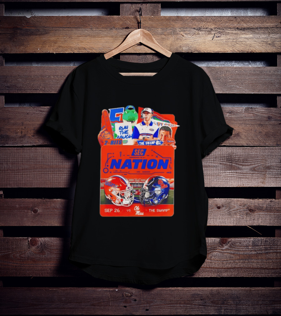 SEC Nation Florida Gators Vs Ole Miss The Swamp September 26 Helmets Football Rivalry T-Shirt