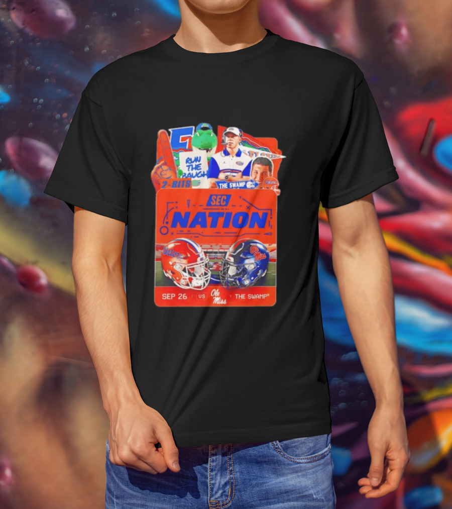 SEC Nation Florida Gators Vs Ole Miss The Swamp September 26 Helmets Football Rivalry T-Shirt