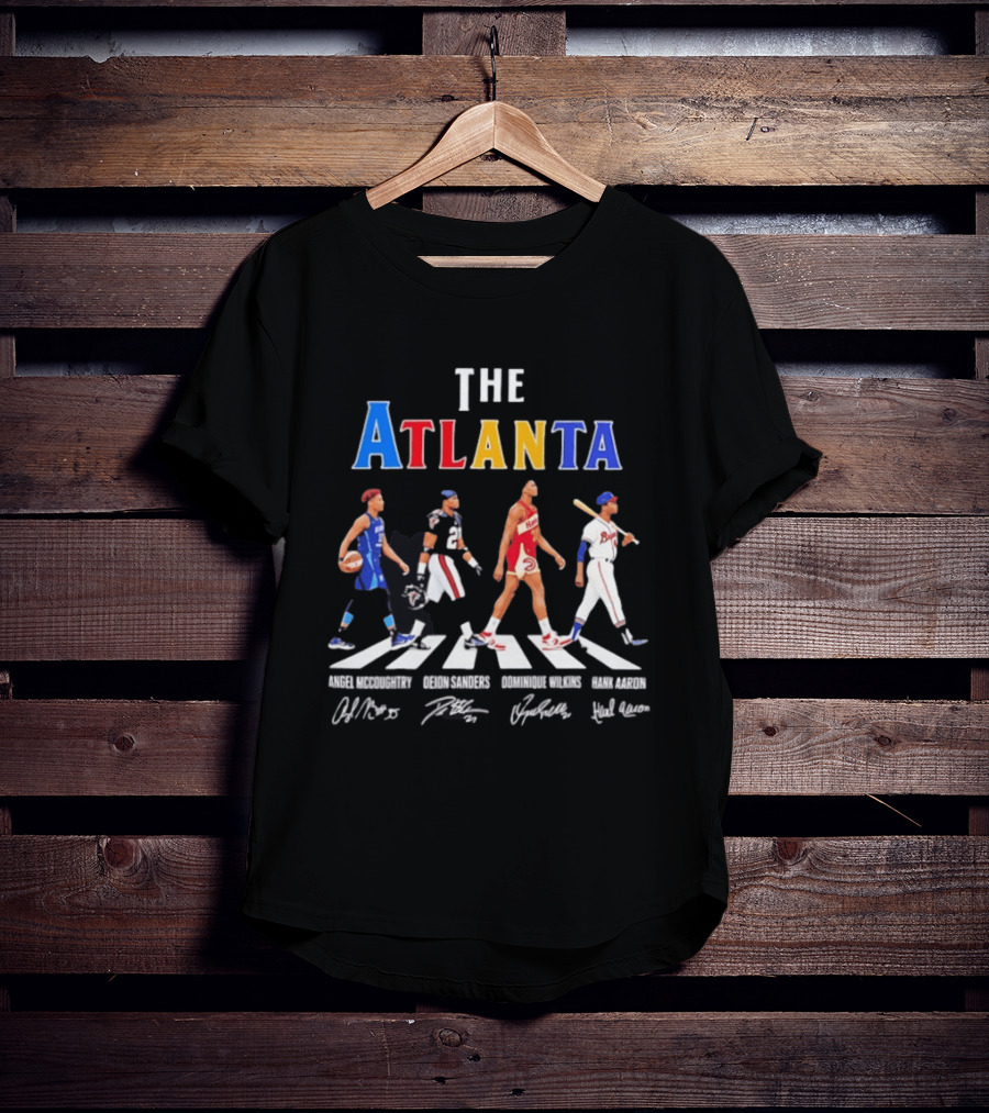 The Atlanta Angel McCoughtry Deion Sanders Dominique Wilkins Hank Aaron Signatures T-Shirt