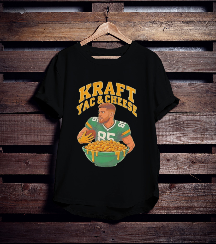 Kraft Yac & Cheese Green Bay Packers 85 Football Player With Bowl T-Shirt