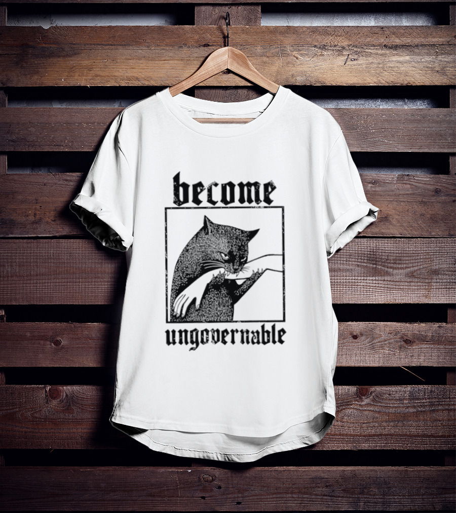 Become Ungovernable Cat Vintage Blackletter T-Shirt