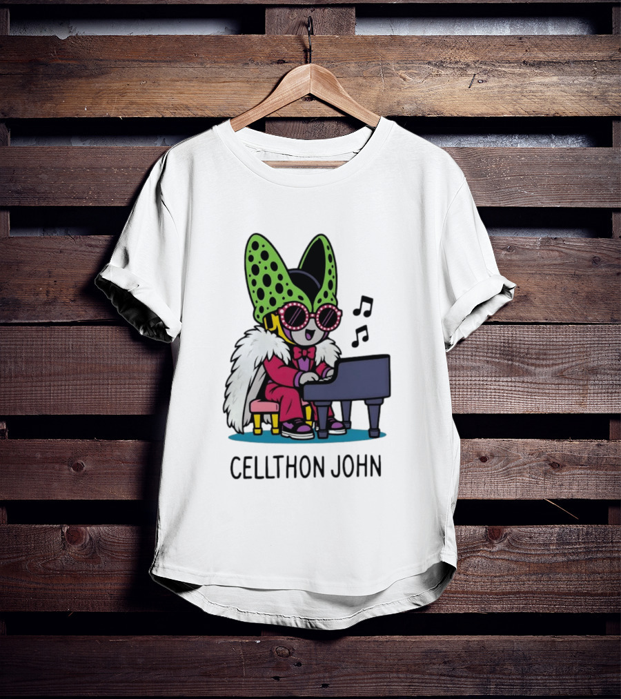 Cellthon John Dragon Ball Z Piano Music Fun T-Shirt