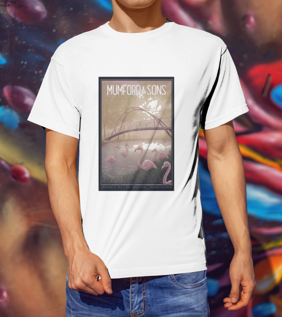 Mumford And Sons Concert Featuring Flamingos At Kohl Center Arena Madison WI September 23 2026 T-Shirt