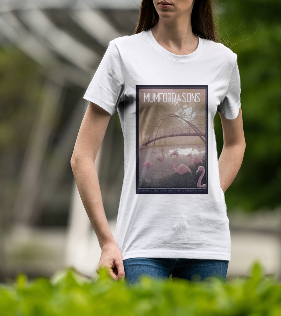 Mumford And Sons Concert Featuring Flamingos At Kohl Center Arena Madison WI September 23 2026 T-Shirt